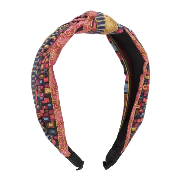 Unique Bargains Women's Fashion Elegant Knotted Printed Wide Hairband Rose Red 1 Pc