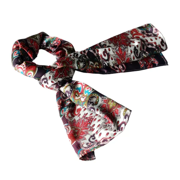 Slickblue Silk Burgundy Paisley Scarf – Lightweight, Soft & Stylish Wrap for Women, Perfect Fashion Accessory